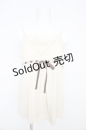 画像: axes femme / はしごレースリボンキャミソール  生成り Y-26-02-09-051-AX-TO-SZ-ZY