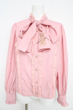 画像: axes femme kawaii / スプーン持ちのクマさんブラウス M ピンク Y-26-02-09-055-AX-BL-SZ-ZY