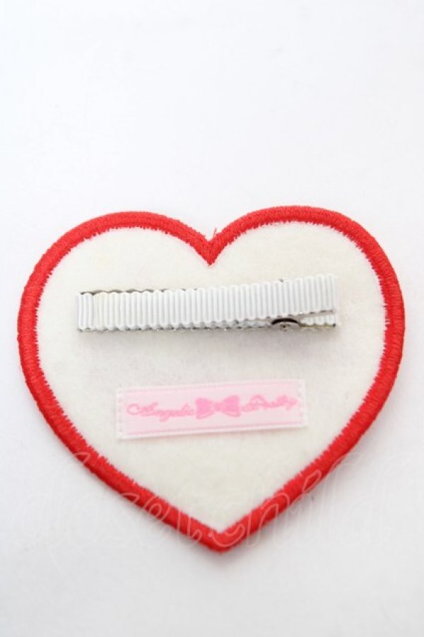 画像2: Angelic Pretty / Love Heartラメクリップ  白×赤 Y-26-02-09-006-AP-AC-SZ-ZY (2)