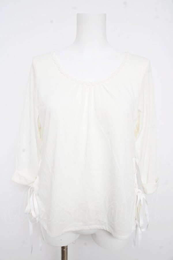 画像1: axes femme / サイドレースアップカットプル  生成り Y-26-02-09-060-AX-TO-SZ-ZY (1)