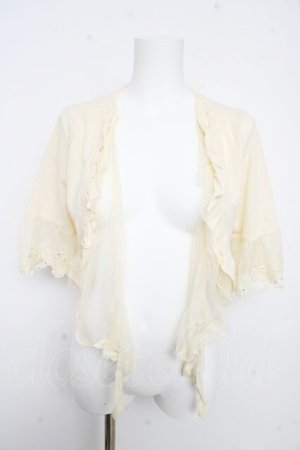 画像: axes femme / ドットチュール半袖ボレロ  生成り Y-26-02-09-065-AX-TO-SZ-ZY