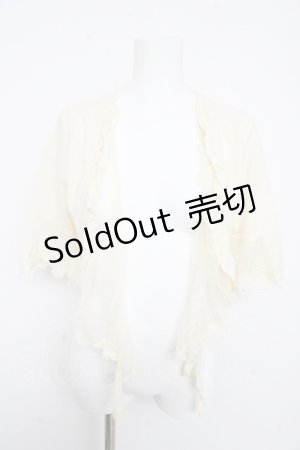 画像: axes femme / ドットチュール半袖ボレロ  生成り Y-26-02-09-065-AX-TO-SZ-ZY