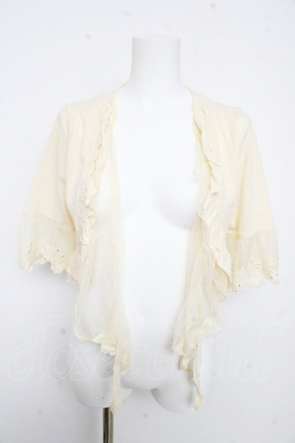 画像1: axes femme / ドットチュール半袖ボレロ  生成り Y-26-02-09-065-AX-TO-SZ-ZY (1)