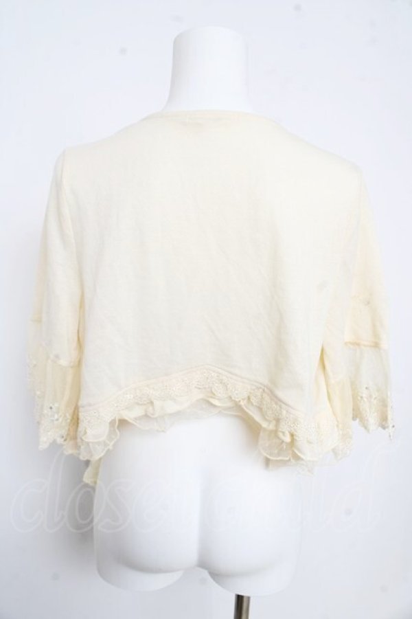 画像2: axes femme / ドットチュール半袖ボレロ  生成り Y-26-02-09-065-AX-TO-SZ-ZY (2)