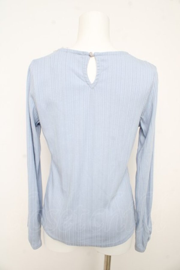 画像2: axes femme / チョーカー風テレコカットソー M サックス Y-26-02-09-067-AX-TO-SZ-ZY (2)