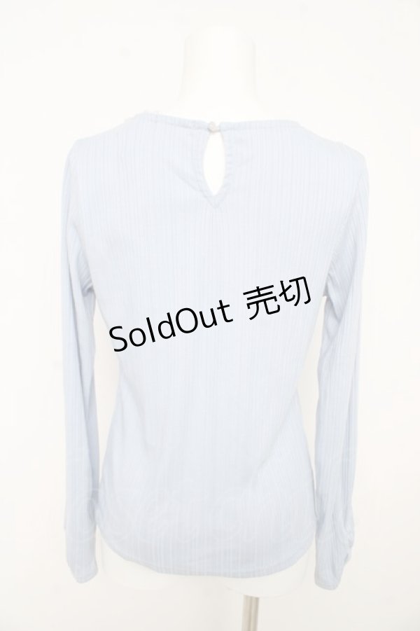 画像2: axes femme / チョーカー風テレコカットソー M サックス Y-26-02-09-067-AX-TO-SZ-ZY (2)