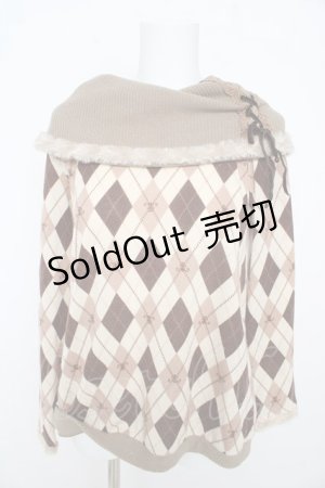 画像: axes femme / アーガイルオフタートルニット  ベージュ Y-26-02-09-068-AX-TO-SZ-ZY