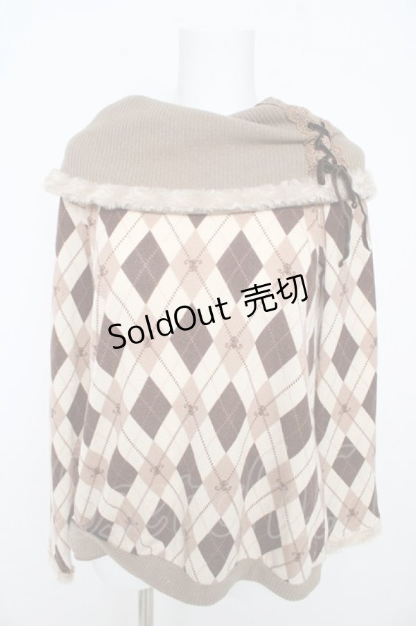 画像1: axes femme / アーガイルオフタートルニット  ベージュ Y-26-02-09-068-AX-TO-SZ-ZY (1)