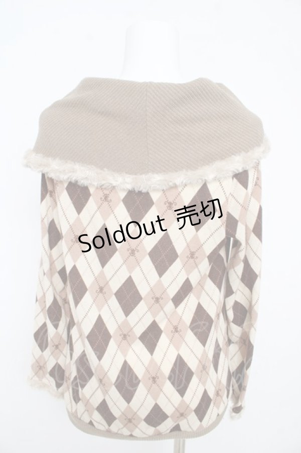 画像2: axes femme / アーガイルオフタートルニット  ベージュ Y-26-02-09-068-AX-TO-SZ-ZY (2)