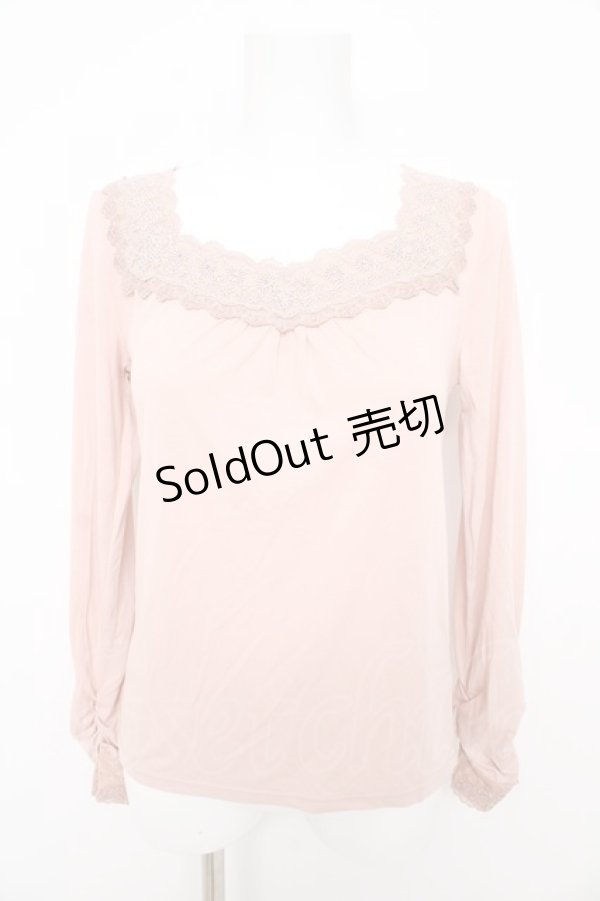 画像1: axes femme / フラワーレース使いインナーカットソー  ピンク Y-26-02-09-070-AX-TO-SZ-ZY (1)