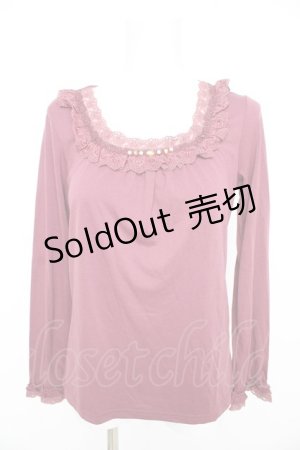 画像: axes femme / レース×ビジュープルオーバー  ピンク Y-26-02-09-072-AX-TO-SZ-ZI