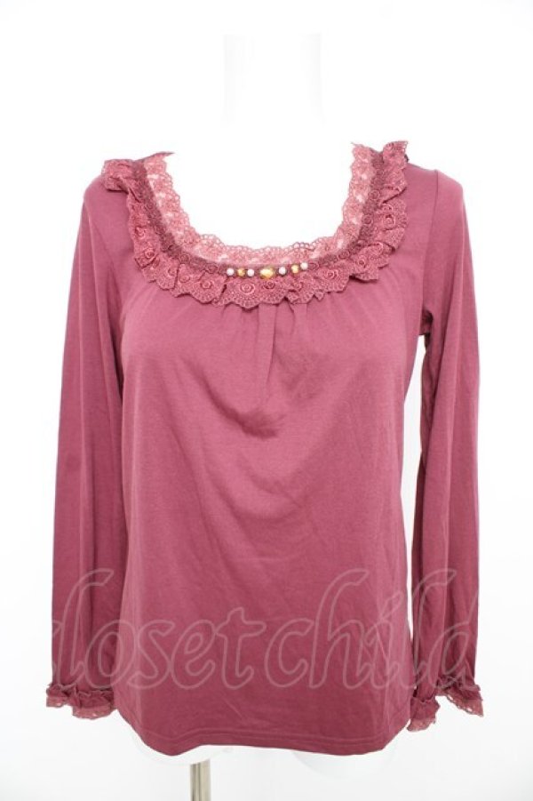 画像1: axes femme / レース×ビジュープルオーバー  ピンク Y-26-02-09-072-AX-TO-SZ-ZY (1)