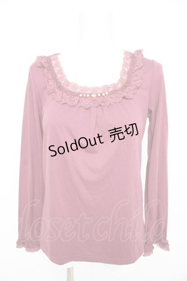 画像1: axes femme / レース×ビジュープルオーバー  ピンク Y-26-02-09-072-AX-TO-SZ-ZI (1)