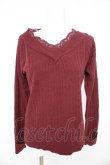 画像1: axes femme / レースVネックニットプル  ワイン Y-26-02-09-073-AX-TO-SZ-ZY (1)