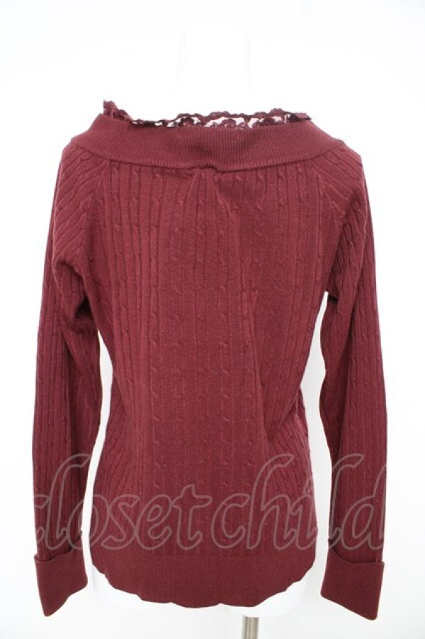 画像2: axes femme / レースVネックニットプル  ワイン Y-26-02-09-073-AX-TO-SZ-ZY (2)