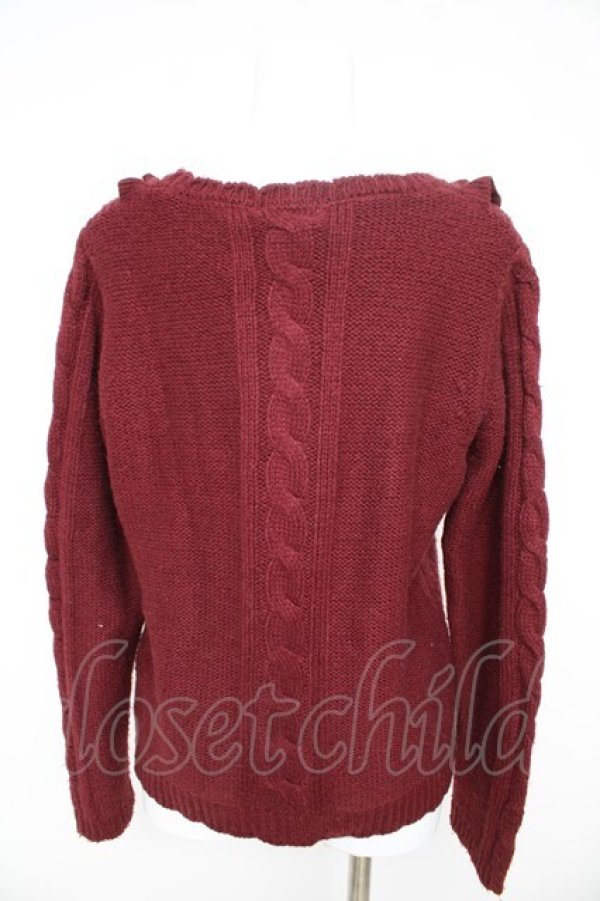 画像2: axes femme / ネックレス付ウール混PO M ワイン Y-26-02-09-075-AX-TO-SZ-ZY (2)