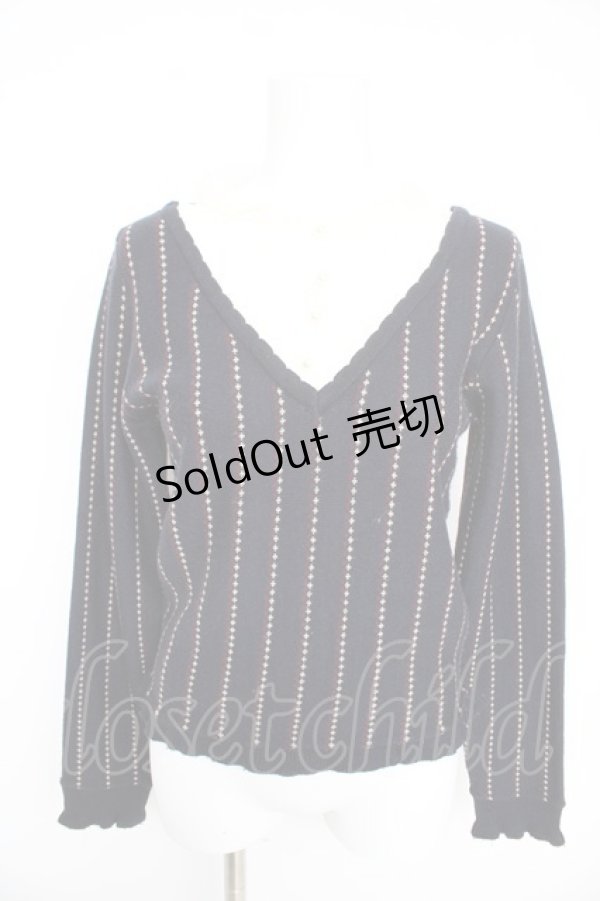 画像1: axes femme / 重ね着風ニット  紺 Y-26-02-09-077-AX-TO-SZ-ZT017 (1)