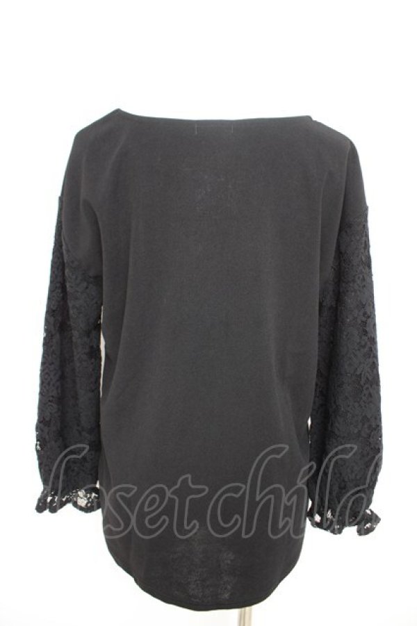 画像2: axes femme / 袖レースカットソー  黒 Y-26-02-09-078-AX-TO-SZ-ZY (2)