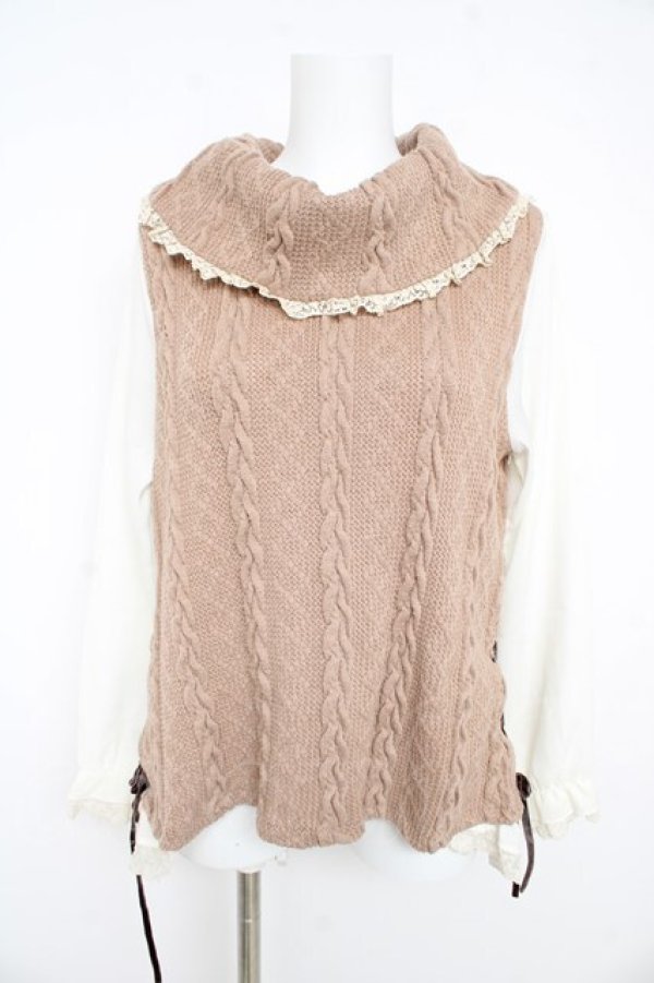 画像1: axes femme / サイド編み上げニットトップス  モカ Y-26-02-09-080-AX-TO-SZ-ZY (1)