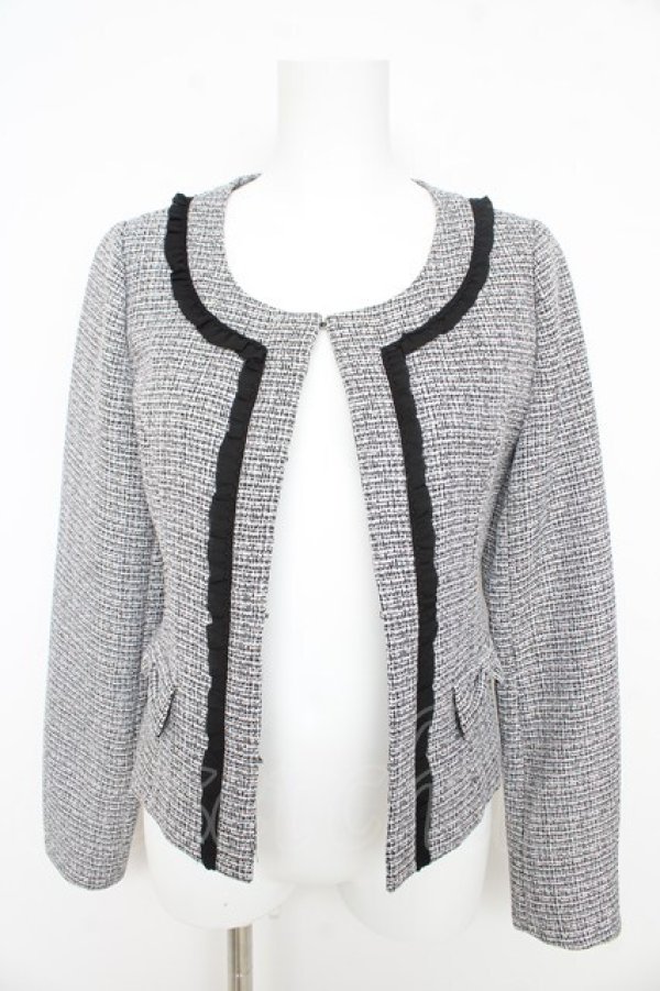 画像1: axes femme / ツイードジャケット  黒 Y-26-02-09-082-AX-JA-SZ-ZY (1)