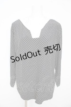 画像: INGEBORG / ドット柄セーラー襟ブラウス  黒 Y-26-02-09-087-LO-BL-SZ-ZY