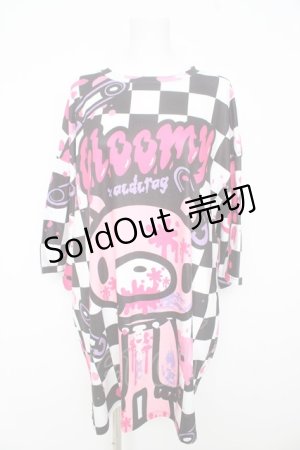 画像: ACDC RAG / チェックグルーミー ヒュージTシャツ  黒×白 Y-26-02-09-098-PU-TO-SZ-ZY