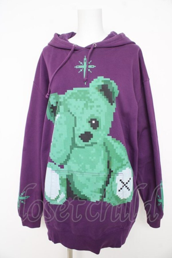 画像1: TRAVAS TOKYO / ピクセルクマプルオーバーパーカー F パープル Y-26-02-09-100-PU-TO-SZ-ZY (1)