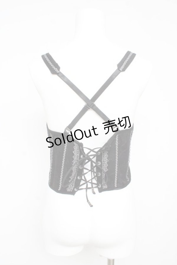 画像2: Ozz oneste / 薔薇刺繍アンダーバストコルセット  黒 Y-26-02-09-102-OO-TO-SZ-ZI (2)