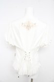 画像2: OZZ ANGELO / クロス&ローズ刺繍パフスリーブブラウス  白 Y-26-02-09-104-OO-BL-SZ-ZY (2)