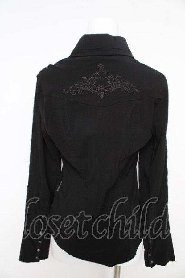 画像2: Ozz oneste / 刺繍入り長袖ブラウス  黒 Y-26-02-09-109-OO-BL-SZ-ZY (2)