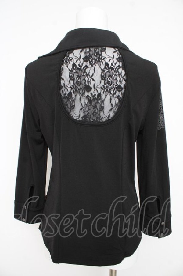 画像2: Ozz Croce / バックレース切替pt入りブラウス  黒 Y-26-02-09-111-OO-BL-SZ-ZY (2)