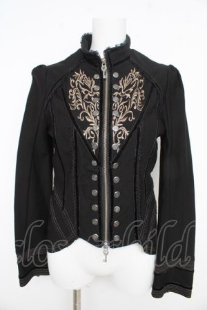画像: OZZ ANGELO / ナポレオン風刺繍ジャケット  黒×金 Y-26-02-09-112-OO-JA-SZ-ZY