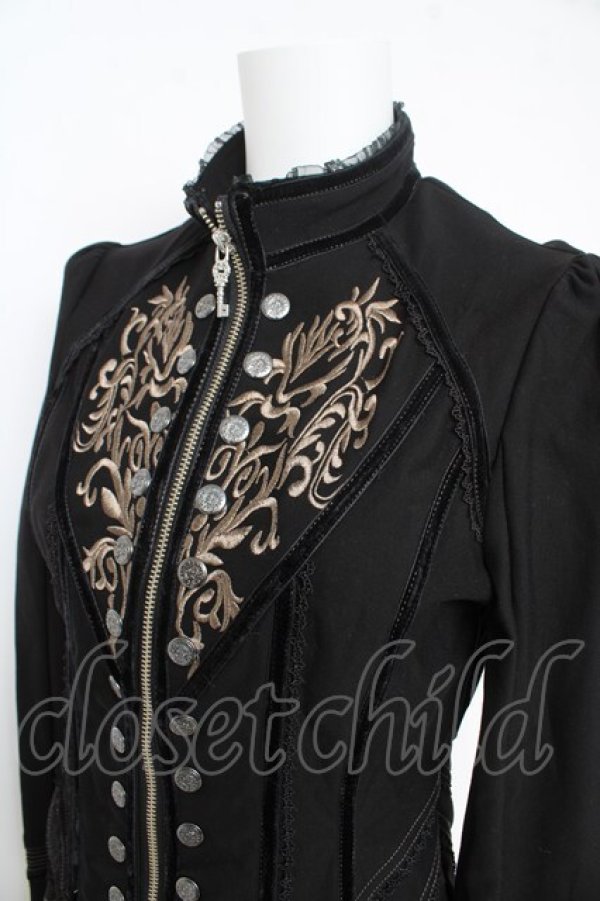 画像3: OZZ ANGELO / ナポレオン風刺繍ジャケット  黒×金 Y-26-02-09-112-OO-JA-SZ-ZY (3)