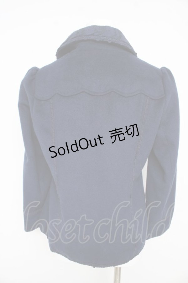 画像2: axes femme / レースカラーショートコート  紺 Y-26-02-09-115-AX-CO-SZ-ZY (2)