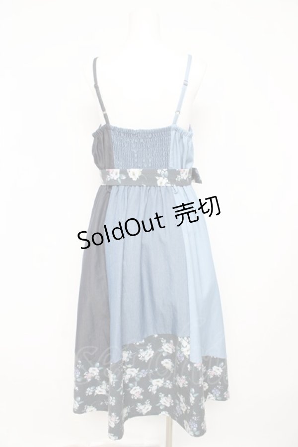 画像2: axes femme / パッチワークワンピース  ブルー Y-26-02-09-119-AX-OP-SZ-ZY (2)