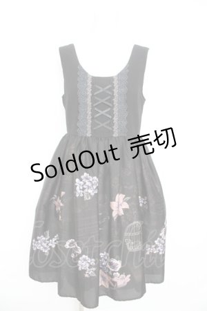 画像: axes femme / 楽譜×鳥かご柄ワンピース M 黒 Y-26-02-09-120-AX-OP-SZ-ZY
