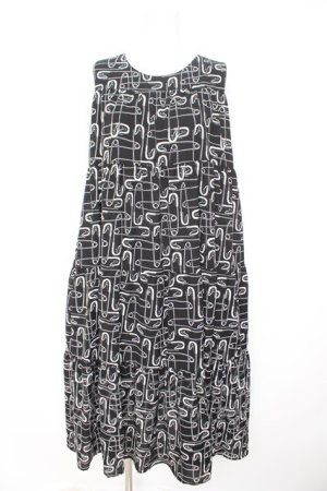 画像: axes femme / 総柄ティアードワンピース  黒 Y-26-02-09-121-AX-OP-SZ-ZY