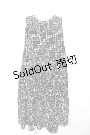 画像: axes femme / 総柄ティアードワンピース  黒 Y-26-02-09-121-AX-OP-SZ-ZY