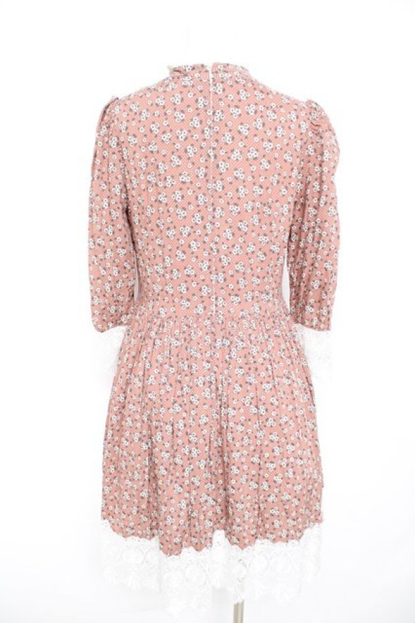 画像2: Favorite / 花柄レトロワンピース  ピンクブラウン Y-26-02-09-124-LO-OP-SZ-ZY (2)