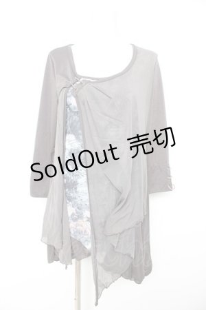 画像: Rozen Kavalier / 柄切替ロングトップス  グレー Y-26-02-09-125-OO-TO-SZ-ZY