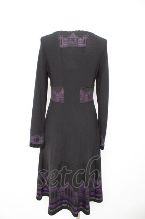 画像2: OZZ ANGELO / ゲートptカシュクールワンピース  黒×紫 Y-26-02-09-127-OO-OP-SZ-ZY (2)