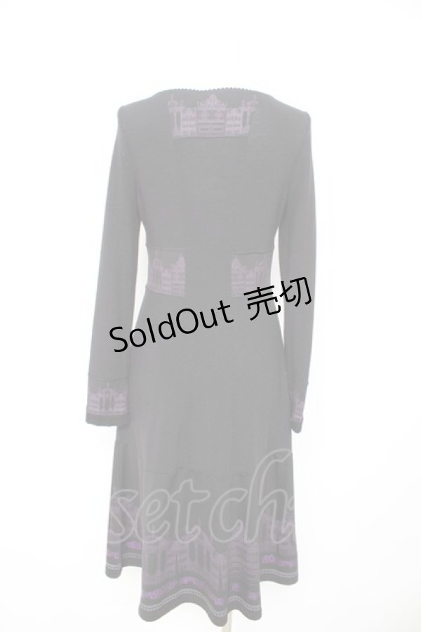 画像2: OZZ ANGELO / ゲートptカシュクールワンピース  黒×紫 Y-26-02-09-127-OO-OP-SZ-ZY (2)