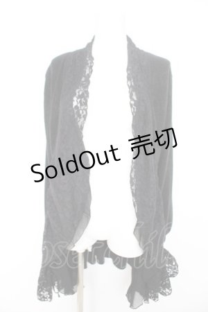 画像: axes femme / レース切り替えトッパーカーデ  黒 Y-26-02-09-130-AX-TO-SZ-ZY