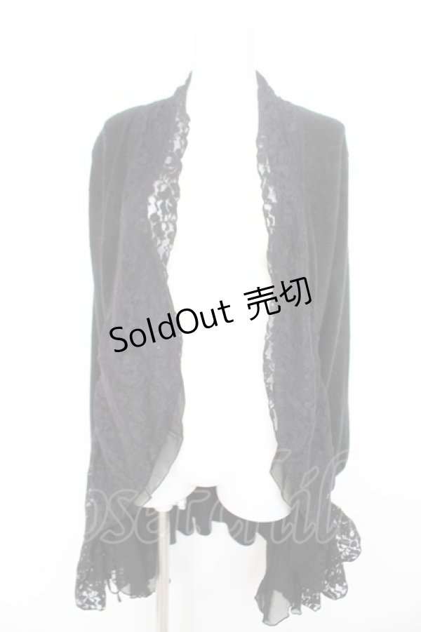 画像1: axes femme / レース切り替えトッパーカーデ  黒 Y-26-02-09-130-AX-TO-SZ-ZY (1)