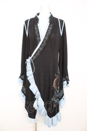 画像: Ozz oneste / 琉金幻想カシュクールワンピース  黒×サックス Y-26-02-09-131-OO-OP-SZ-ZY