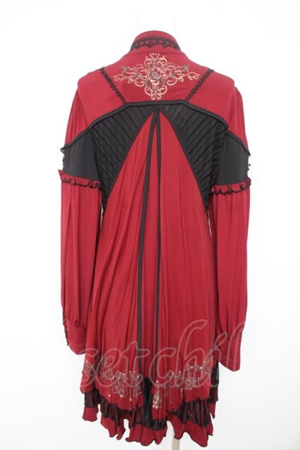 画像2: Ozz oneste / 薔薇刺繍チェーン付きワンピース  赤 Y-26-02-09-132-OO-OP-SZ-ZY (2)