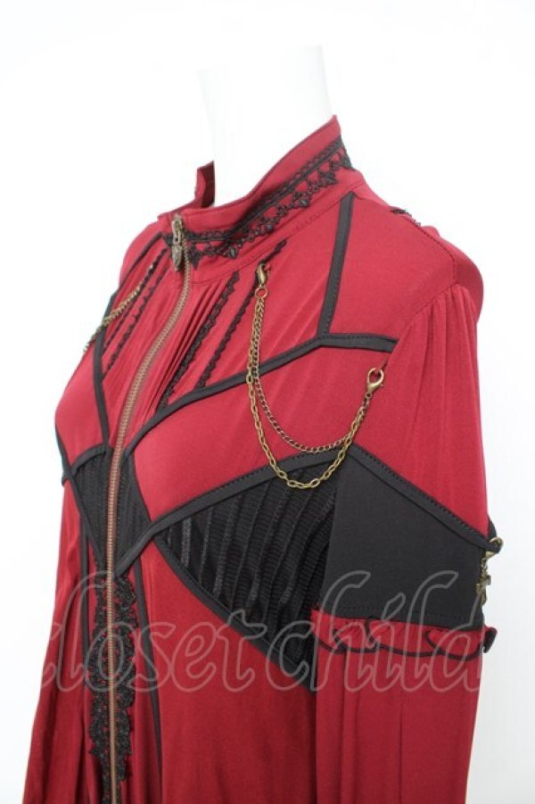 画像3: Ozz oneste / 薔薇刺繍チェーン付きワンピース  赤 Y-26-02-09-132-OO-OP-SZ-ZY (3)