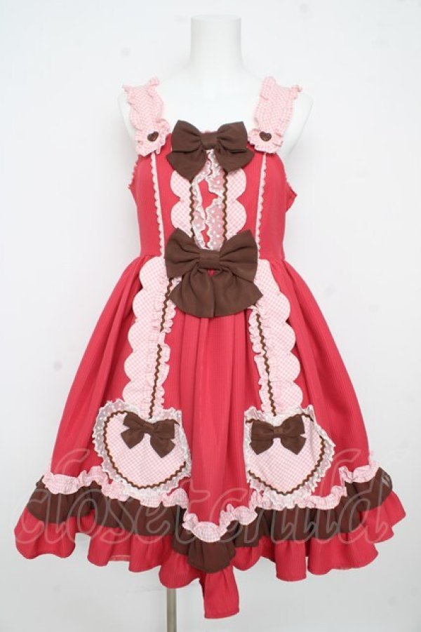 画像1: Angelic Pretty / Waffle Heartジャンパースカート  赤 Y-26-02-09-134-AP-OP-SZ-ZY (1)