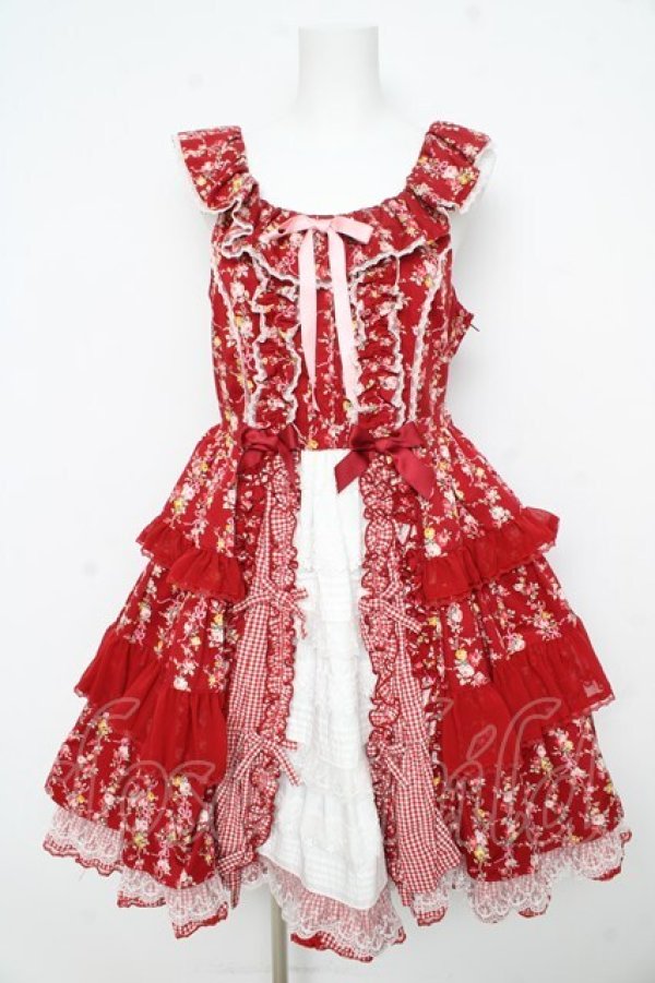 画像1: Angelic Pretty / Petit Bouquetジャンパースカート  赤 Y-26-02-09-135-AP-OP-SZ-ZY (1)