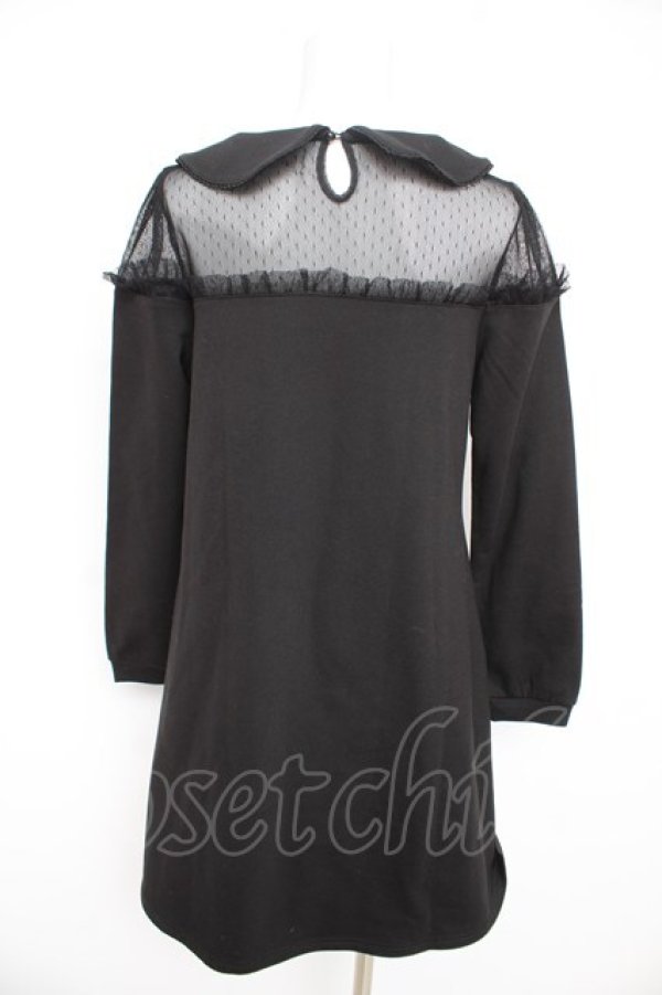画像2: LIZ LISA / ドットチュール切替裏毛ワンピース  黒 Y-26-02-09-138-LO-OP-SZ-ZY (2)